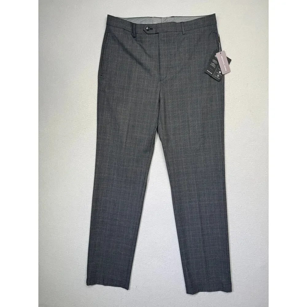 Michael Kors Men's Classic Fit Fall Pattern Pants  Gray 34x34 $95